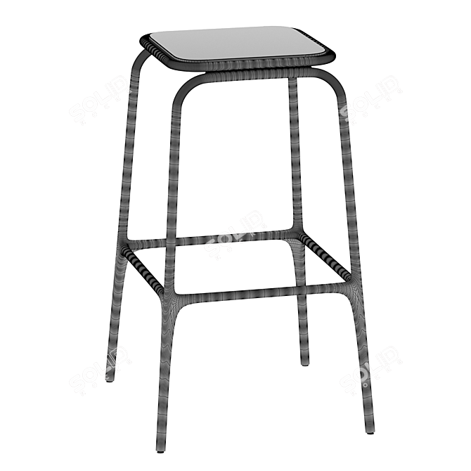 Hiba Bar Stool - 65cm Height 3D model image 2