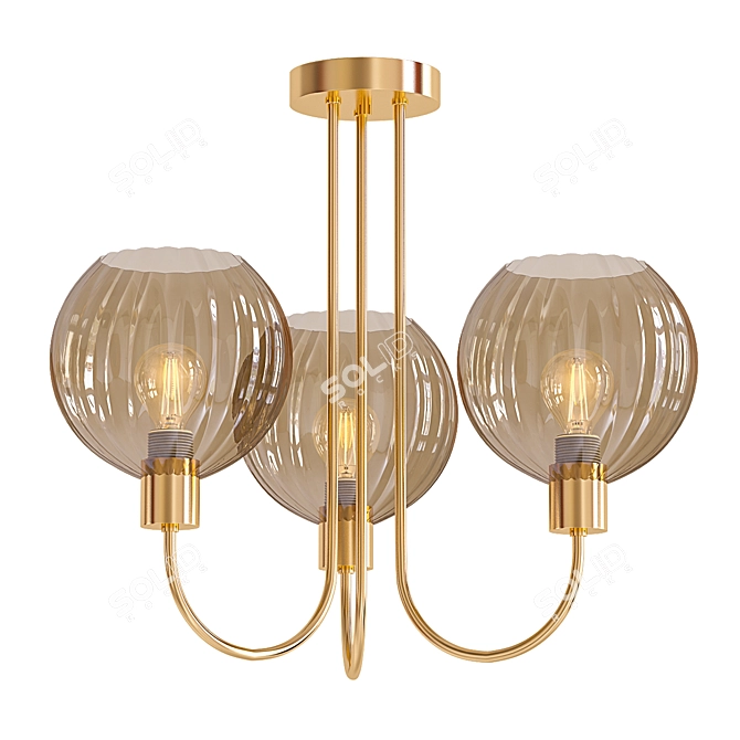 Elegant Flush Ceiling Light: Tilbury 3D model image 1