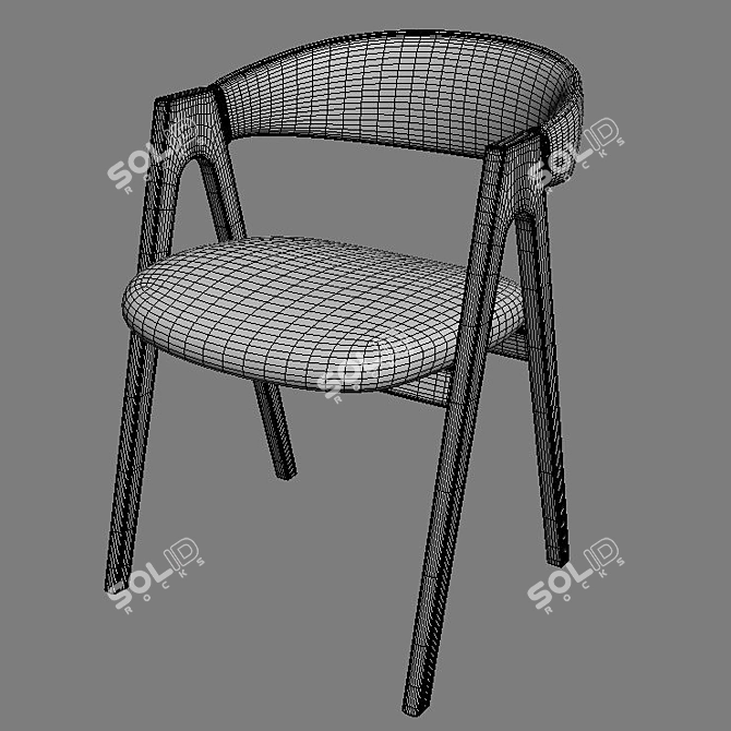 Elegant Dublin Chair, Grey Fabric 3D model image 4