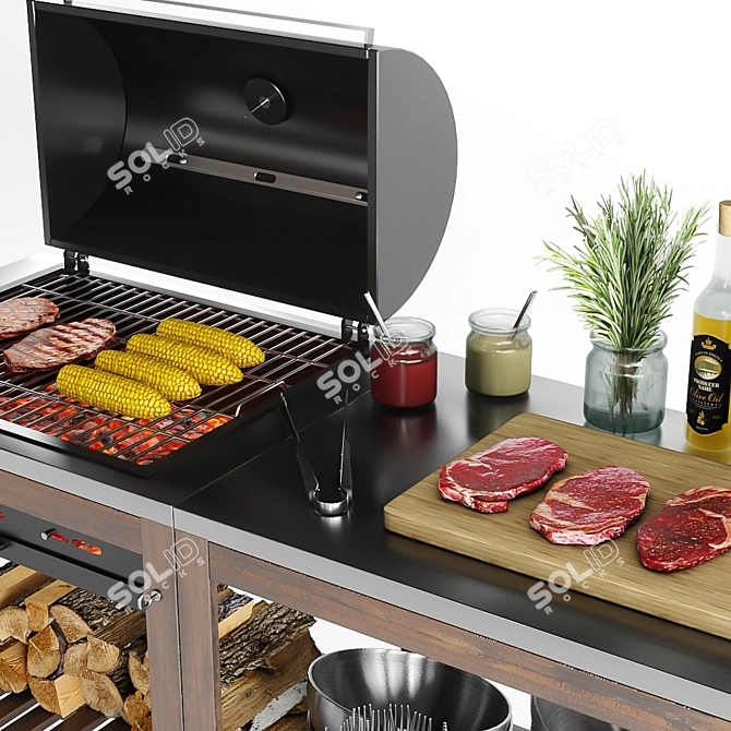 EPLARO/KLASSEN Charcoal Grill: Stylish & Functional 3D model image 3