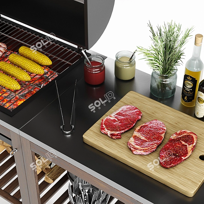 EPLARO/KLASSEN Charcoal Grill: Stylish & Functional 3D model image 4