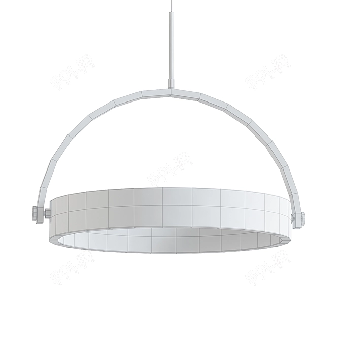 Franz LED Pendant: Sleek, Black & Brass 3D model image 2