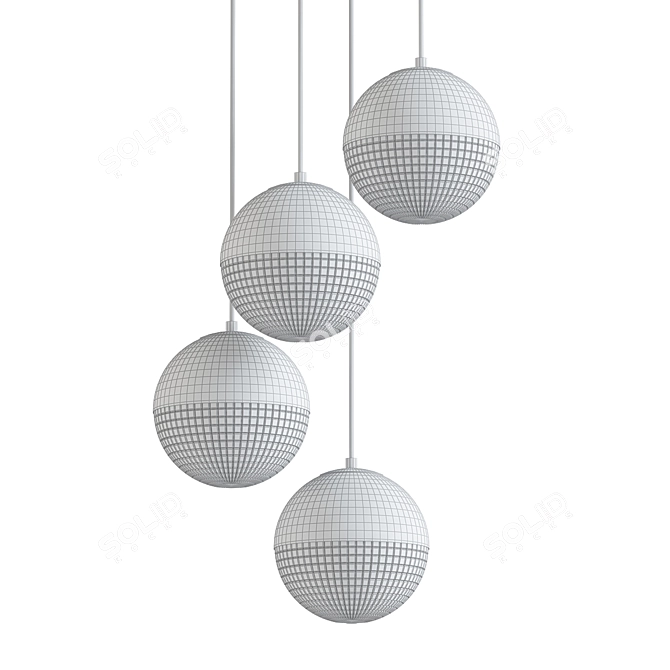 Cher Textured Glass Pendant Lamp 3D model image 2