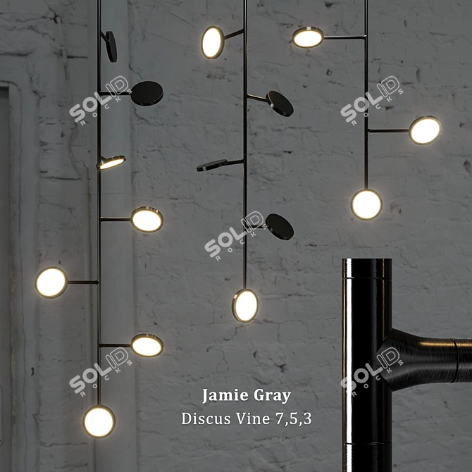 Jamie Gray Discus Vine Pendant Light 3D model image 2