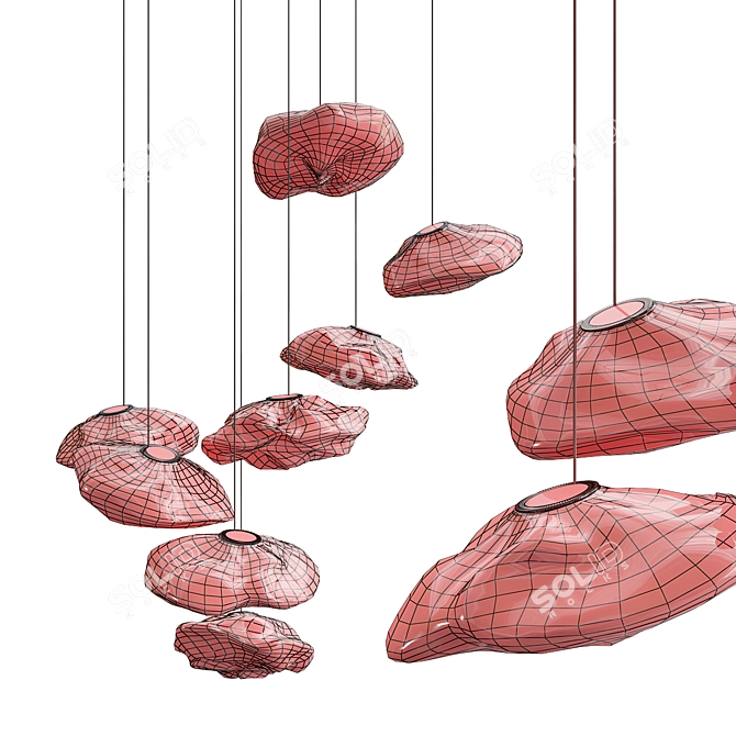 Elegant Bocci Pendant Lights 3D model image 2