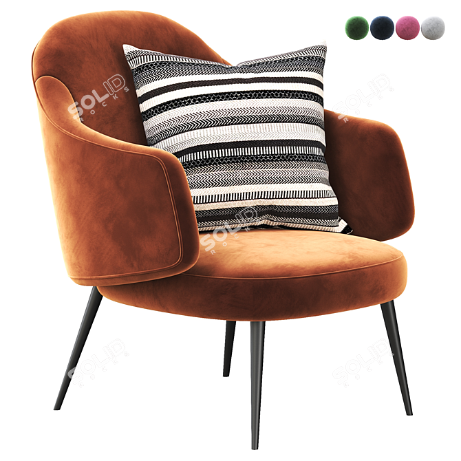 Elegant Charlotte Armchair 3D model image 1