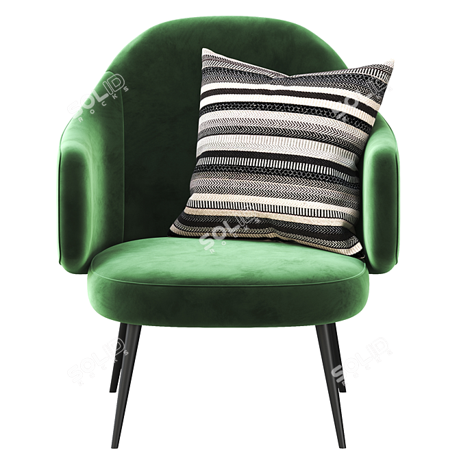 Elegant Charlotte Armchair 3D model image 2