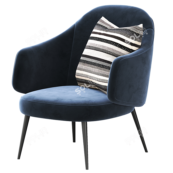 Elegant Charlotte Armchair 3D model image 3