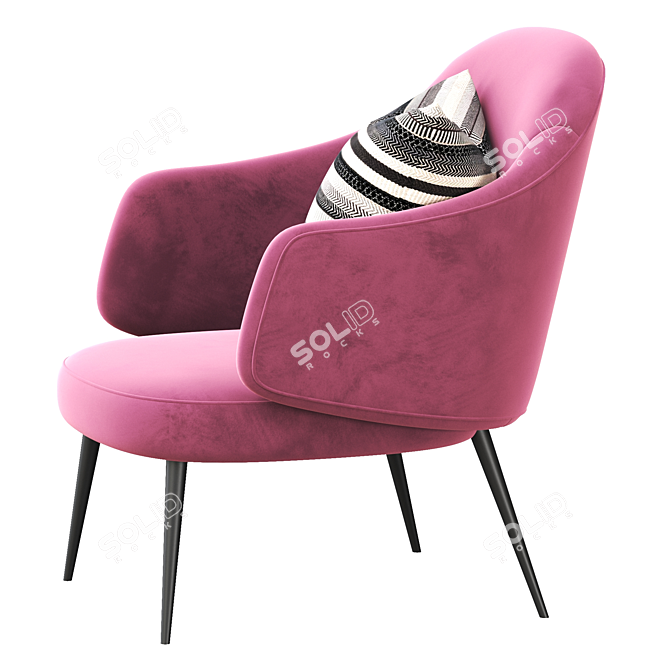 Elegant Charlotte Armchair 3D model image 4