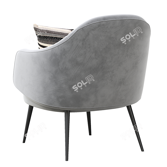 Elegant Charlotte Armchair 3D model image 5