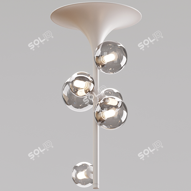 Modern Pendant Lights: Black & White, 610mm Height, 300mm Diameter 3D model image 3