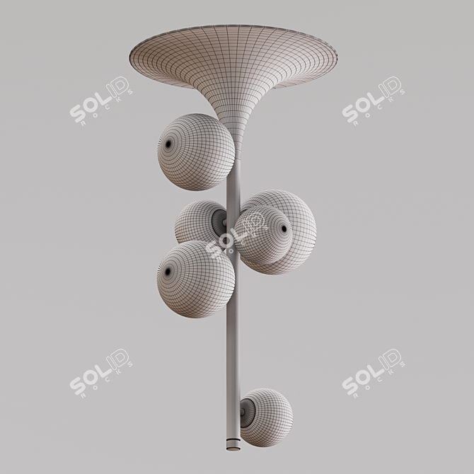 Modern Pendant Lights: Black & White, 610mm Height, 300mm Diameter 3D model image 4