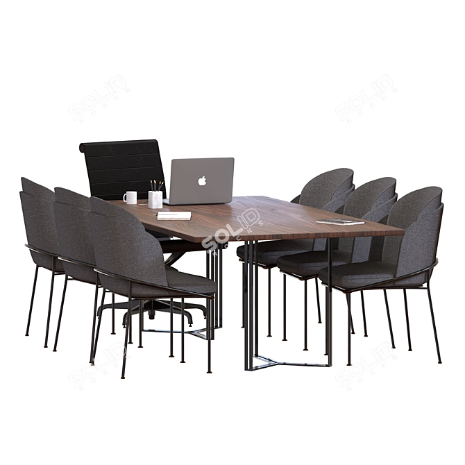 Modern 2-Piece Conference Table 3D model image 2