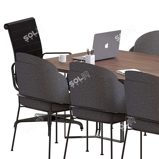Modern 2-Piece Conference Table 3D model image 3