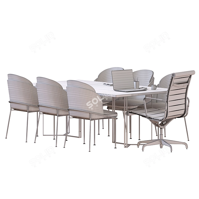 Modern 2-Piece Conference Table 3D model image 4