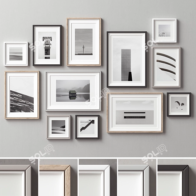 Modern Multi-Framed Picture Set 3D model image 1