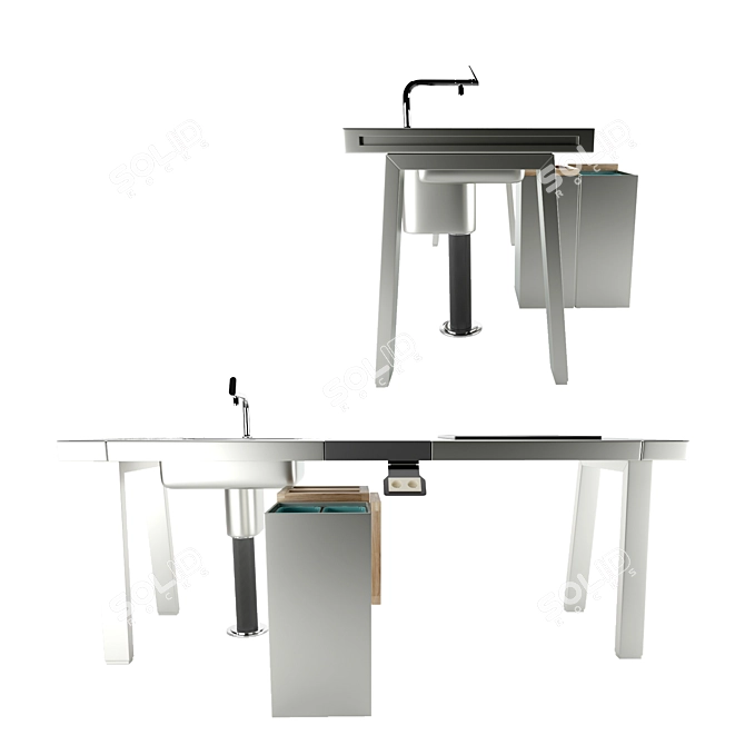 Bulthaup B2 Workbench - Flexible and Stylish Kitchen Solution 3D model image 2