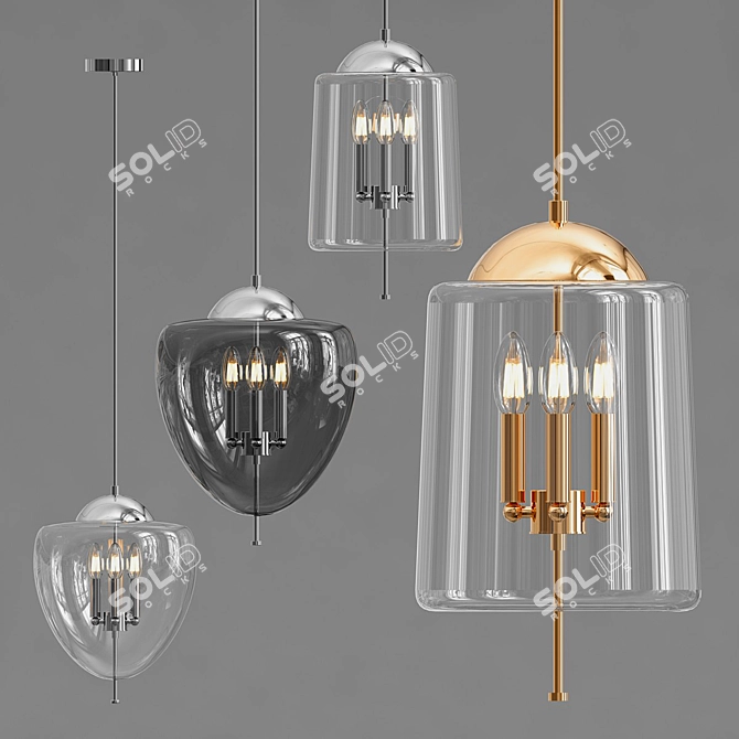 Elegant TERUEL Hanging Lamp 3D model image 2