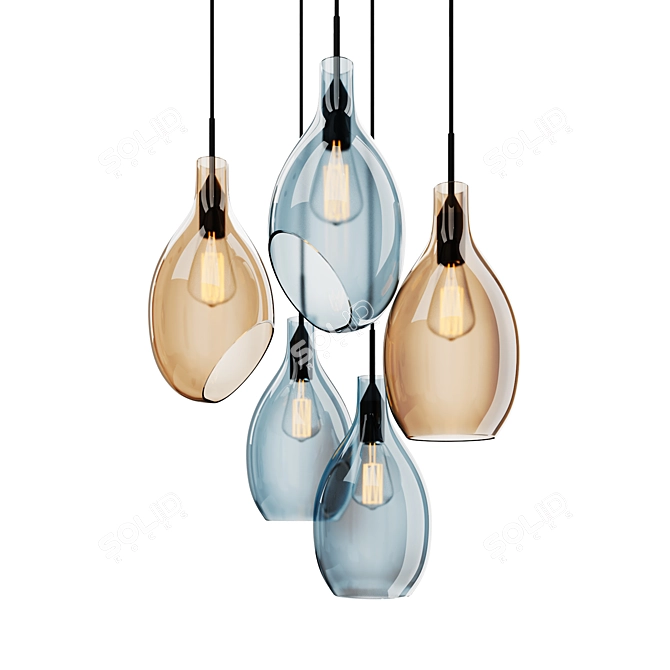 ESTIN Pendant Light, Brown/Blue 3D model image 1
