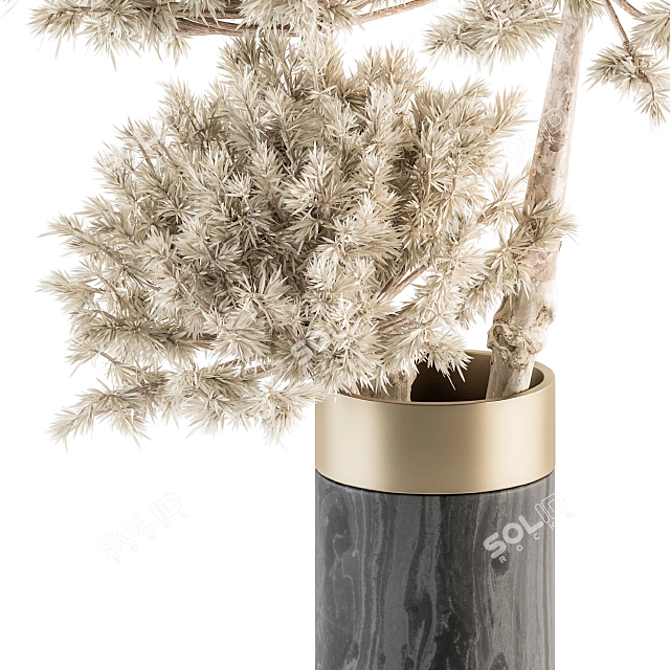 Elegant Bliss - Dried Plants in Black & Gold 3D model image 2
