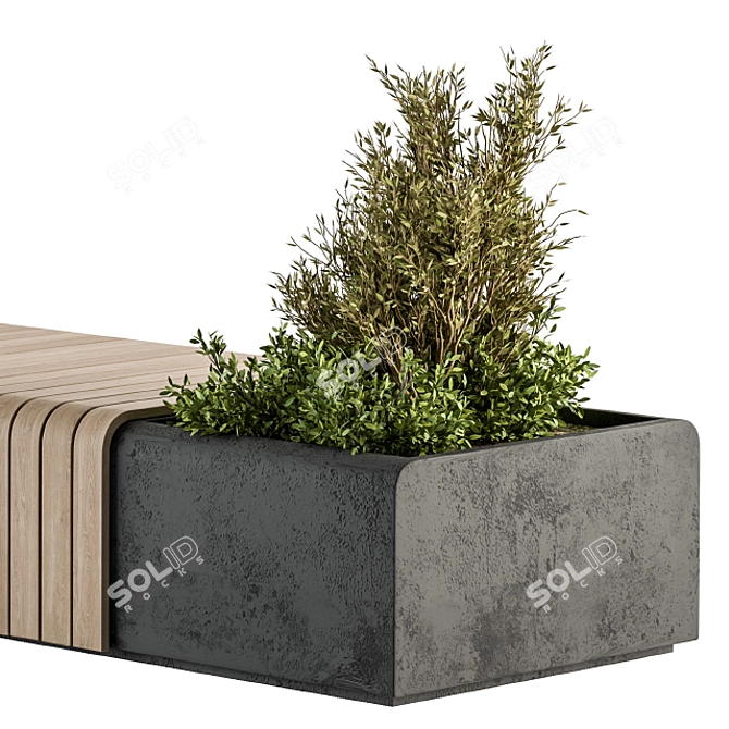Green Oasis Bench: Urban Furniture 3D model image 4