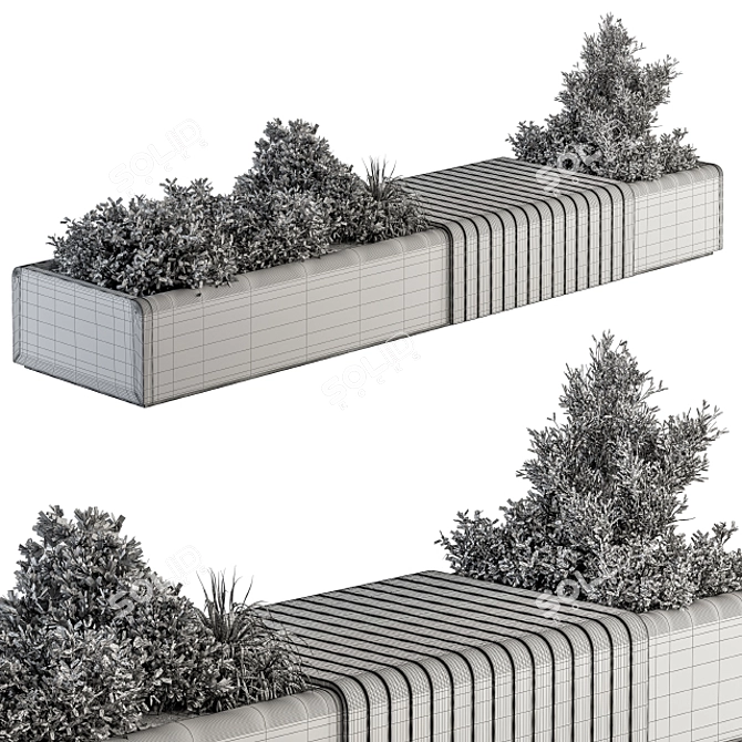 Green Oasis Bench: Urban Furniture 3D model image 5