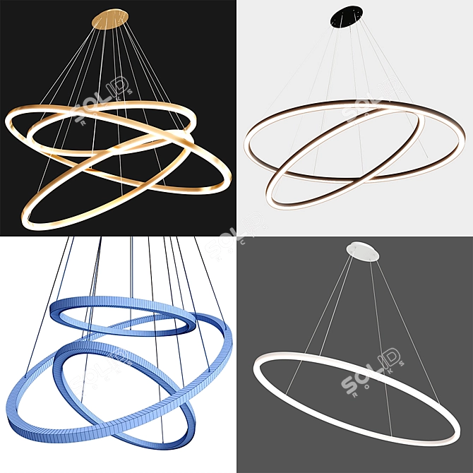 Sleek LED Pendant Lamps - ELLISSE Collection 3D model image 6
