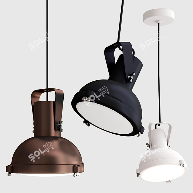 Le Corbusier Projecteur 165 Pendant Lamp 3D model image 1