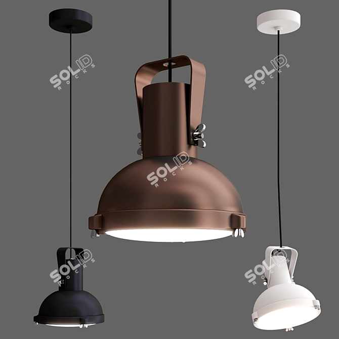 Le Corbusier Projecteur 165 Pendant Lamp 3D model image 3