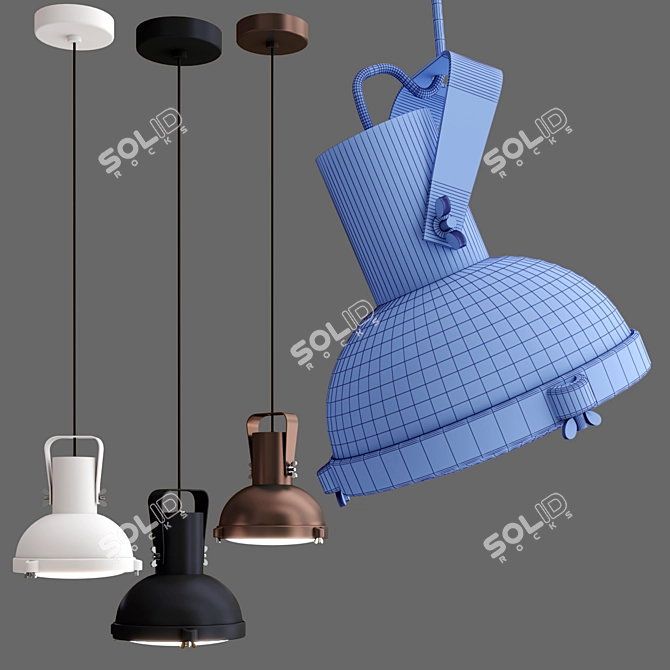 Le Corbusier Projecteur 165 Pendant Lamp 3D model image 4