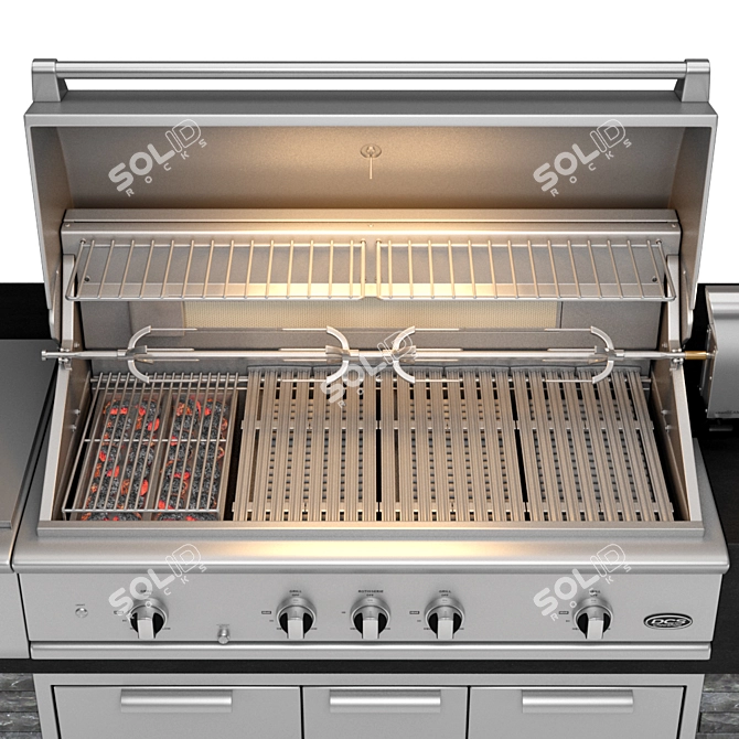 DCS Series 9: Gas Grill, Rotisserie & Charcoal 3D model image 6