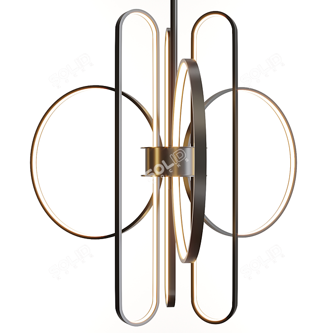 Sleek Circle Lamp 3D model image 1