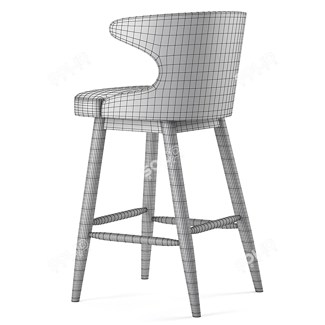 Kamryn Mid-Century Bar Stools: Quality, Style, and Comfort 3D model image 5