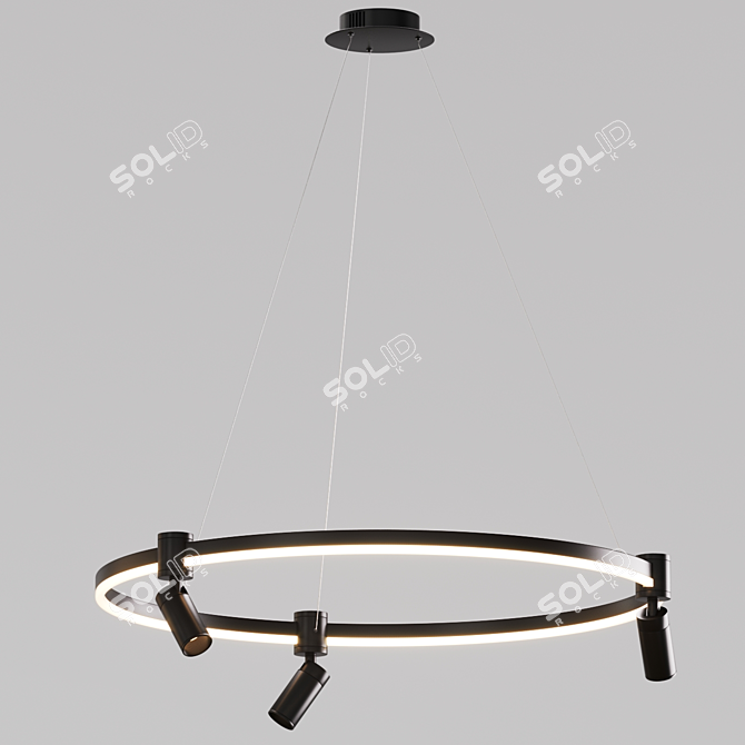 Modern Hanging Lamps: Black & White, 80cm | Aliexpress 3D model image 3