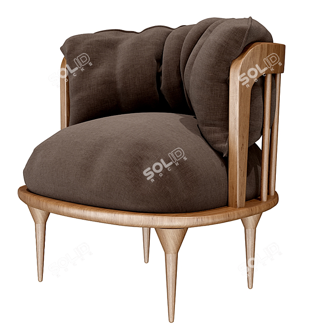 Stylish Vayne Armchair: Elegant Design, Premium Comfort 3D model image 3