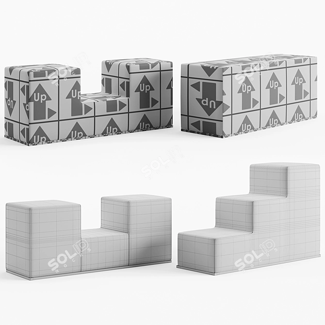 B&B Italia Chess Pouf 3D model image 5