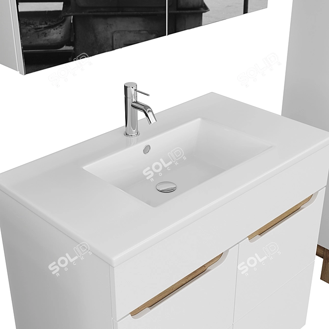 Comad Bali White Bathroom Furniture 3D model image 3