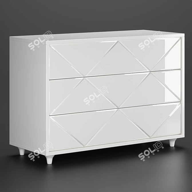 Cloudy Elegance Dresser 3D model image 1