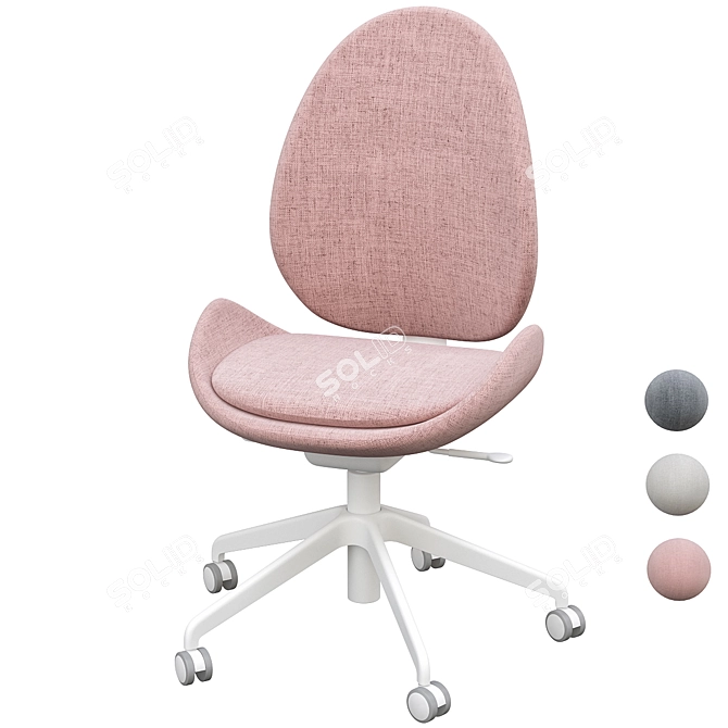 Hattefjäll Beige Office Chair 3D model image 1