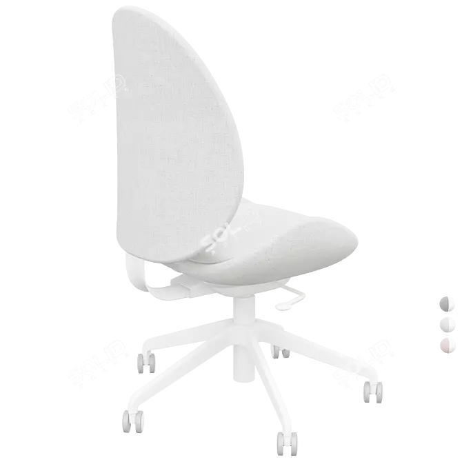 Hattefjäll Beige Office Chair 3D model image 4