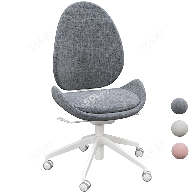 Hattefjäll Beige Office Chair 3D model image 5