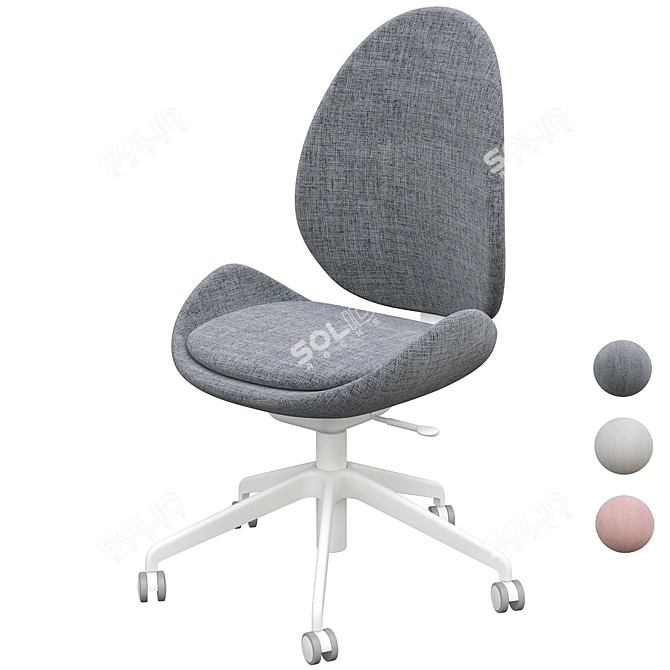 Hattefjäll Beige Office Chair 3D model image 6