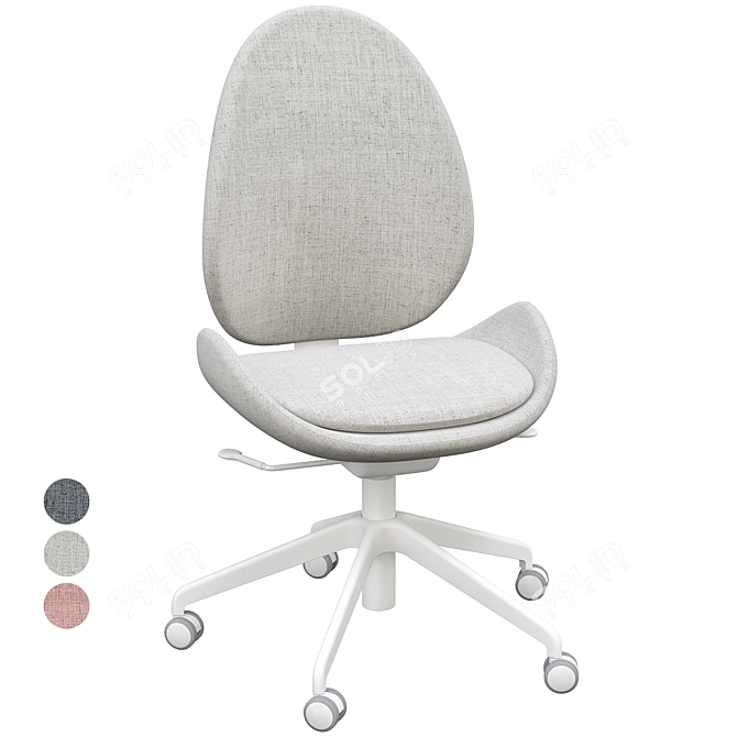 Hattefjäll Beige Office Chair 3D model image 12