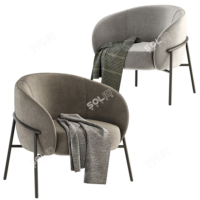 Modern and Stylish RIMO Armchair 3D model image 4