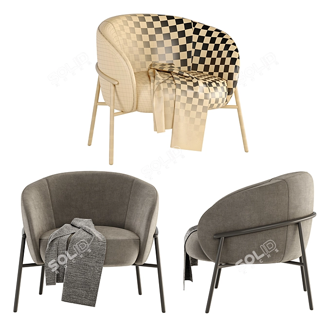 Modern and Stylish RIMO Armchair 3D model image 6