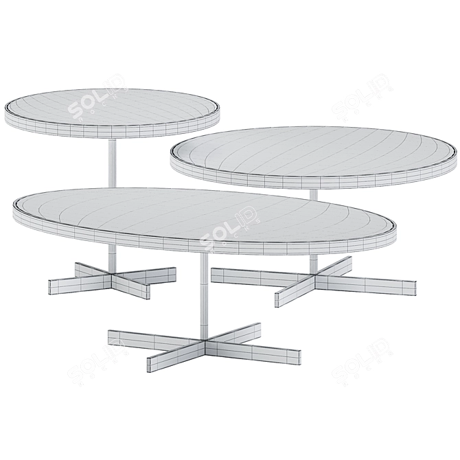 Sleek Metal Coffee Tables 3D model image 2