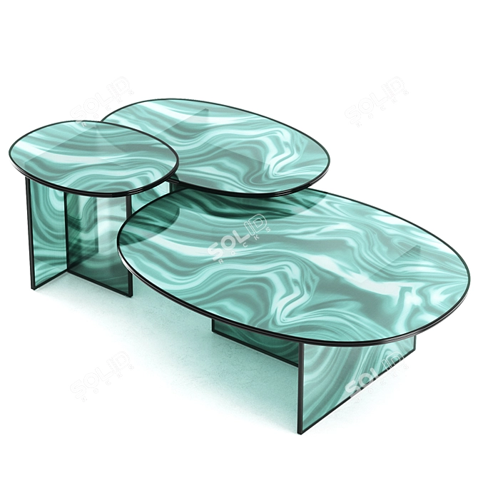 Glas Italia Liquefy Crystal Coffee Table 3D model image 1