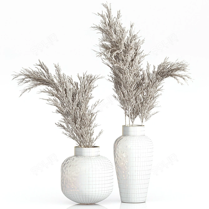 Elegant Dried Pampas Bouquets 3D model image 11