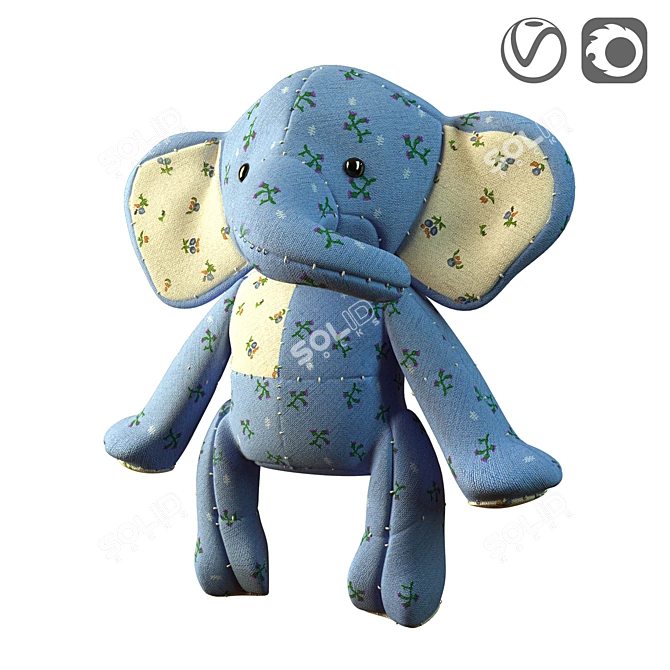 Cuddly Ollie Toy 3D model image 1