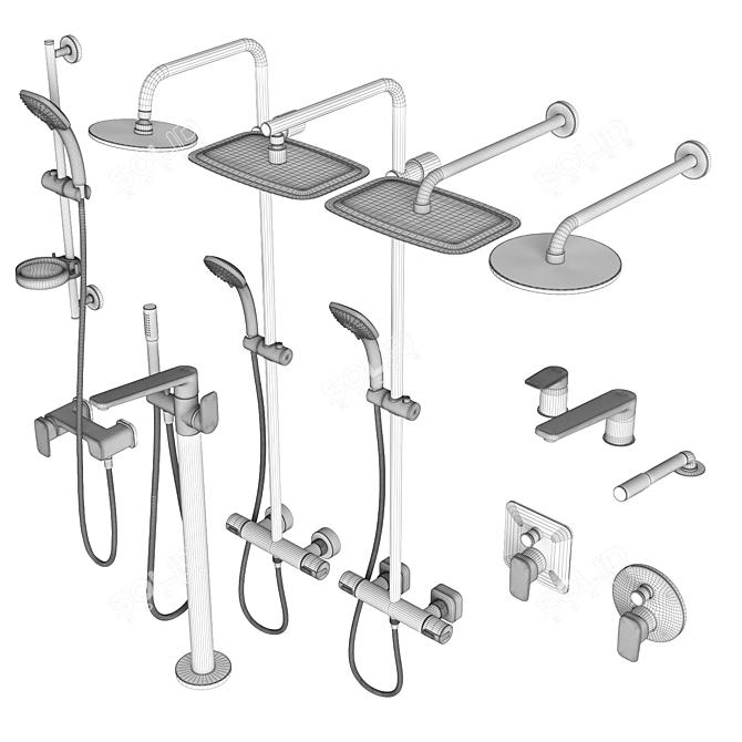 IDEAL Standard Set 128: Faucets & Shower Systems 3D model image 7